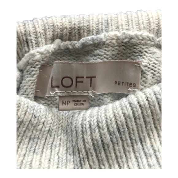 LOFT Stichy Turtleneck Sweater Women's MP Gray - Picture 4 of 8